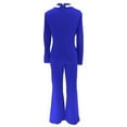 thumbnail image 6 of gbyLJF Womens Jumpsuit Long Sleeve V-neck Blouse Wide Leg Pants Set Casual Business Work Set Fall Winter Outfits, 6 of 7