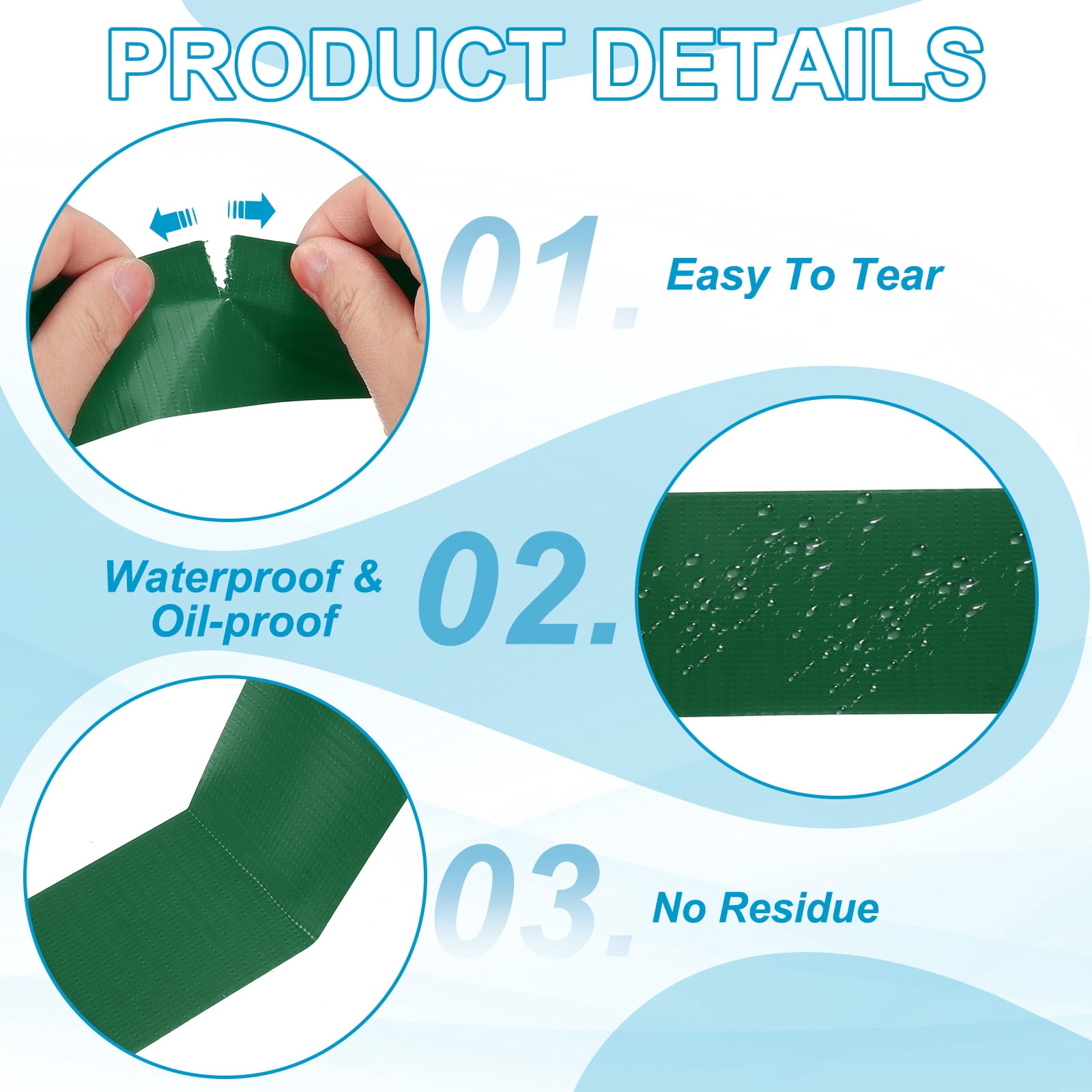 Pickleball Court Tape, Waterproof Court Line Tape for Cables Photography Green 2 in x 16 Yard