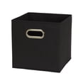thumbnail image 6 of Household Essentials Fabric Storage Bins 6 Piece Set, Strong Poly-Woven Fabric, Sturdy Chipboard Sides, Grommet Front Handle, Stackable and Foldable, Classic Design, Black, 6 of 7