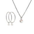 thumbnail image 1 of Set Juego de Joyería para Mujer LuckyLy con Perlas Naturales Aretes y Collar de Acero Inoxidable Modelo Adele UNITALLA, 1 of 6