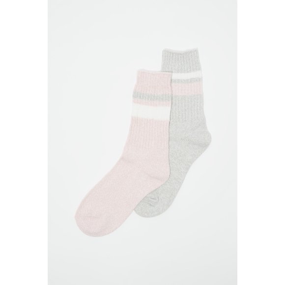 Urban Planet Women's Soft Double Striped Boot Socks (2 Pairs)