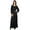 Black, variant on Bimba Women Boho Gothic Style Long Maxi Dress Lace Long Sleeves Gown
