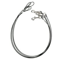 Baluue 4Set Dog Tether Steel Wire Black for Daily Walks and Puppy Training Sessions