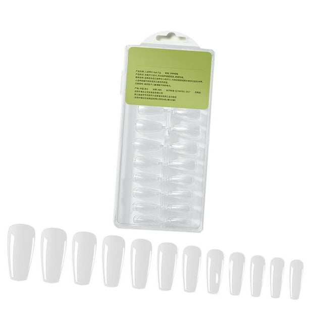 240 puntas de uñas postizas transparentes para mujeres y niñas para extensión de uñas, manicura artificial suave, prensa en uñas para arte de uñas DIY forma de T clara