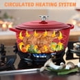 thumbnail image 4 of Enameled Oval Dutch Oven Pot , TAIMASI Cast Iron Dutch Oven with Dual Handles and Lid, Non-stick Enamel Coated Cookware for Bread Baking, Cooking, Frying, Oven Safe, Red, 4 of 6