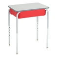 thumbnail image 3 of Learniture Open Front School Desk with Book Box for Kids, Students, and Classrooms - Adjustable Height Gray/Red (2-Pack), 3 of 5