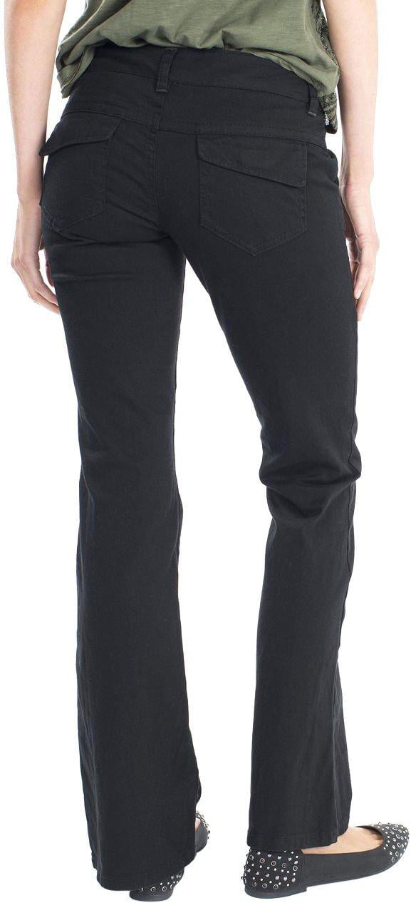 UNIONBAY Juniors Heather Slash Pocket Uniform Bootcut Pant, New Black, 0 -  Walmart.com