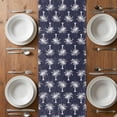 thumbnail image 4 of Table Runner 108 Inches Long for Kitchen Dining, Date Tree Dresser Scarf Farmhouse, Dining Table Decorations for Wedding/Parties, Navy Blue Farmhouse Summer Tropical Plants 13 x 108 In, 4 of 8