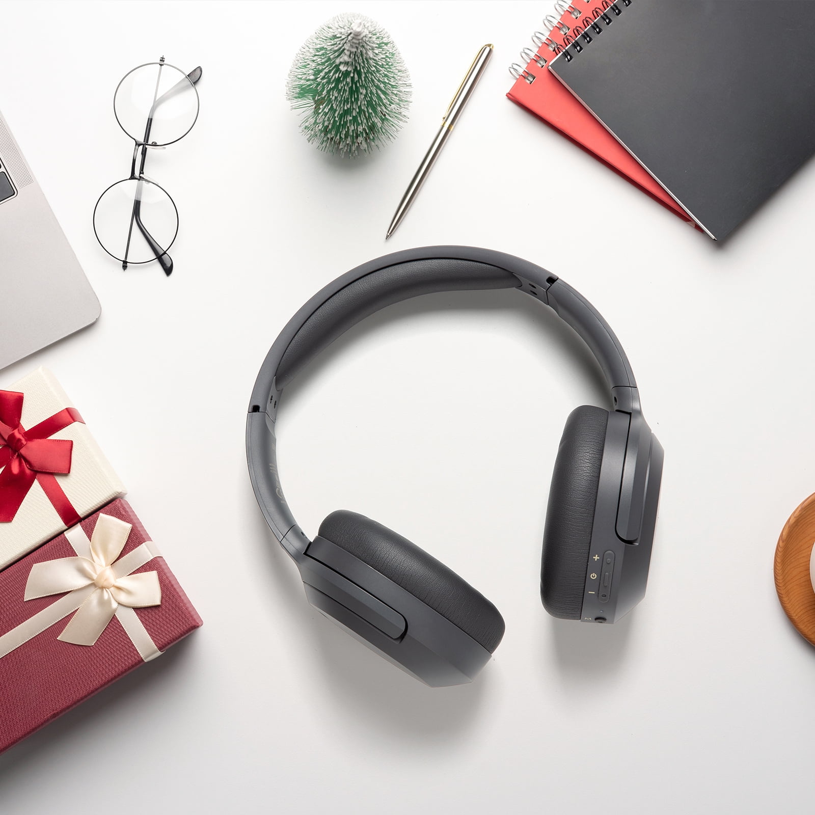 Edifier W820NB Plus Wireless Active Noise Cancelling Headphones, Holiday Gift, Grey