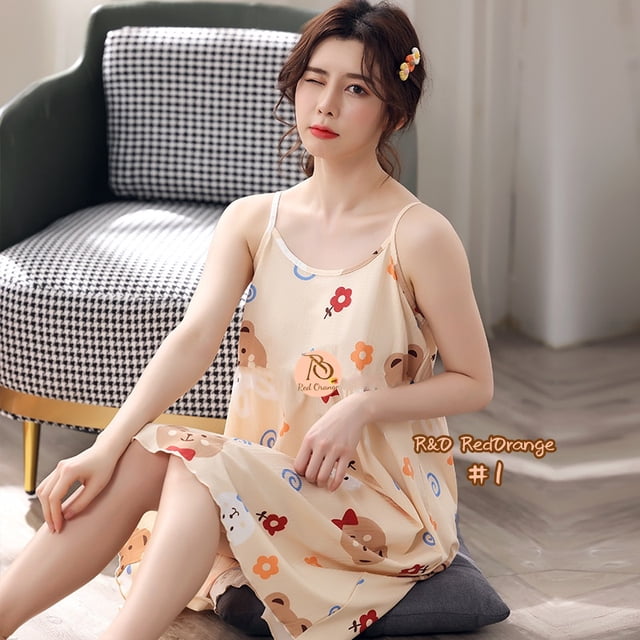 R&O DS9 Robe de Nuit d'Été Coréenne Sans Manches Style Spaghetti
