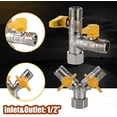 thumbnail image 6 of WYJ Garden Hose Splitter 2 Way, Heavy Duty Solid Brass Hose Y Splitter BSP 1/2" Tap Adapter Brass Hose Adapter Connectors Shut Off Valve-0614, 6 of 6