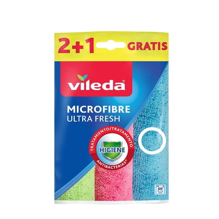 Vileda microfiber rags Ultra Fresh - Pack of 3 - Imported from Europe