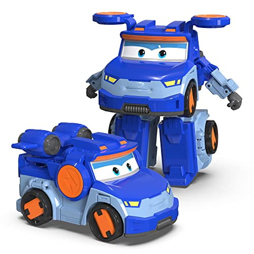 Super Wings - 5" Transforming Leo Airplane Toys Action Figure | Airplane to Robot | Season 5 New Character | Fun Toy Plane for 3 4 5 Years Old Boys and Girls | Preschool Birthday Gift for Kids , Blue