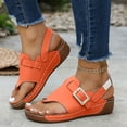 thumbnail image 2 of DAFEI Women's Summer Wedge Sandals Crystal Square Open Toe Flip Flops Versatile Casual Shoes, 2 of 8