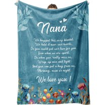 Nana Gifts, Nana Blanket with Flower and Letter Print, Nana Birthday Gifts, Christmas Best Gifts for Nana Grandma from Grandkids, Soft Throw Blankets Presents 50" x 60"