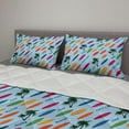 thumbnail image 2 of Surfboard Comforter & Sham Bedding Set, Exotic Hawaii Vacation Palm Trees and Colorful Boards Water Sports Fun Activities, 3 pcs Duvet Set Microfiber Filling Quilt, 5 Sizes, Multicolor, by Ambesonne, 2 of 4
