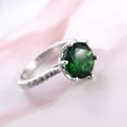 thumbnail image 5 of 11*11mm Blue/Green AAA CZ Band 925 Silver Women's Engagement Gift Ring Size 6-10, 5 of 6