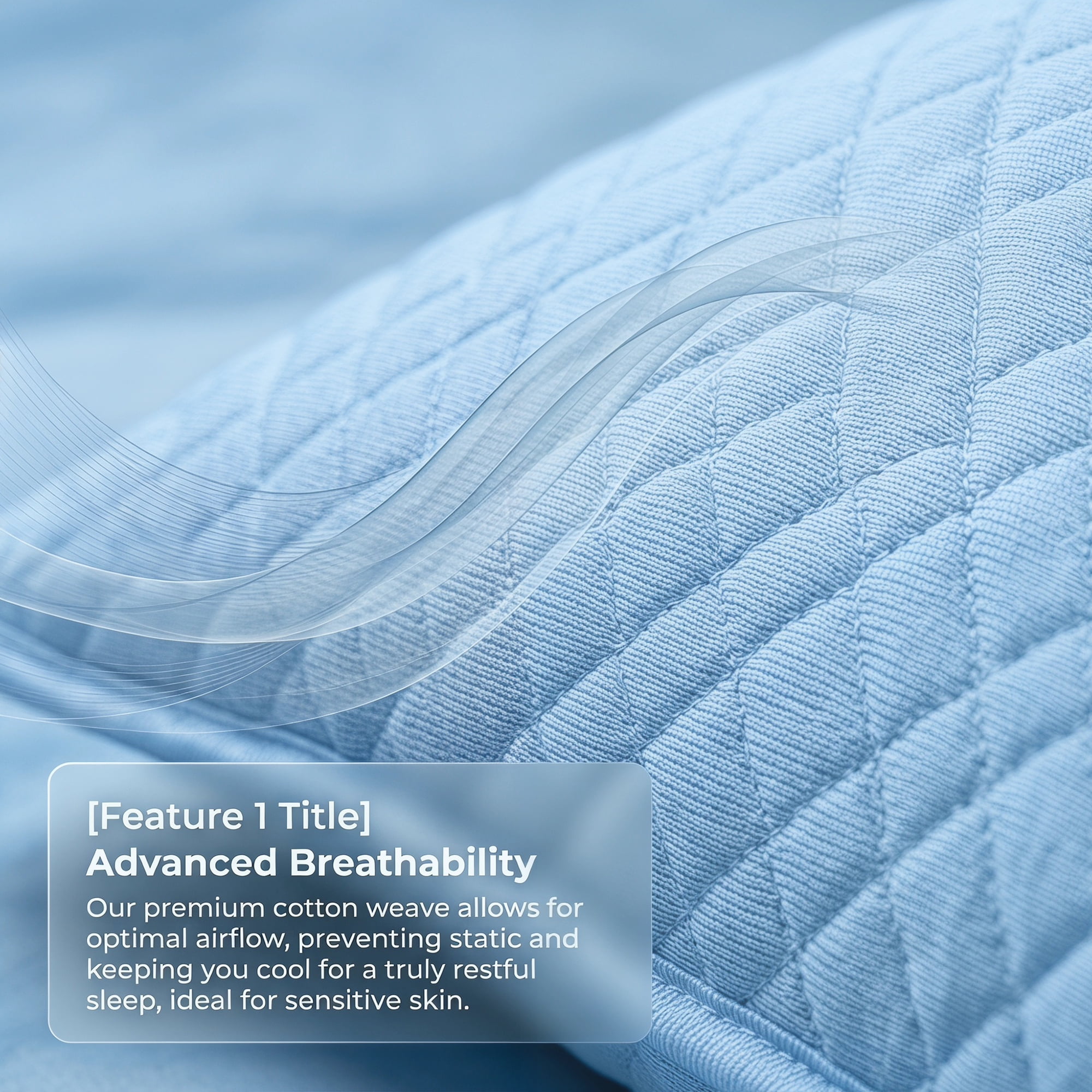 Unique Bargains Hypoallergenic Polyester Quilted Standard-size Pillow Protector Blue A