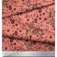 thumbnail image 2 of Soimoi Orange Modal Satin Fabric Floral & Paisley Print Sewing Fabric Yard 42 Inch Wide, 2 of 3