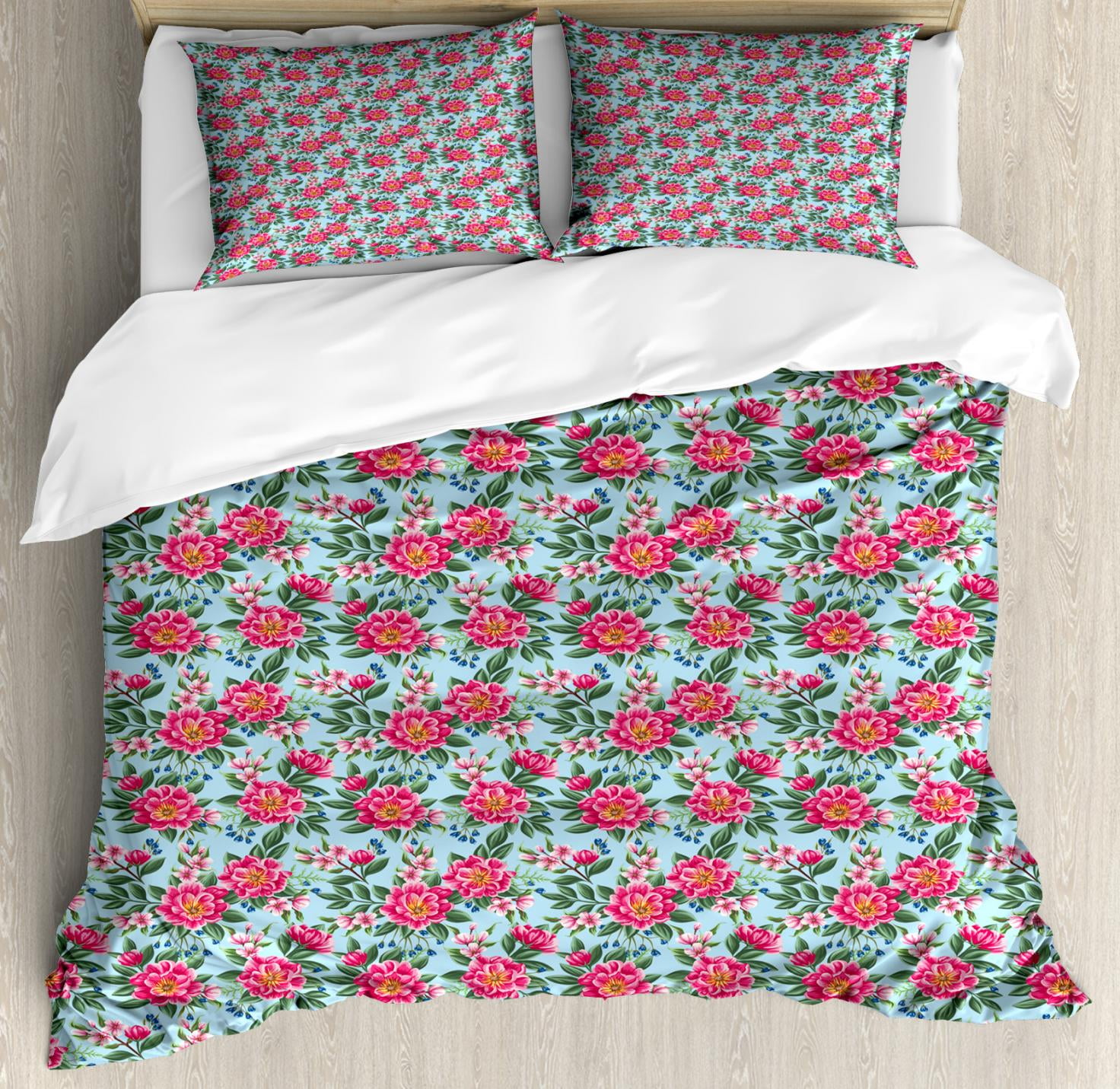 Peony Duvet Cover Set King Size Coming Of The Spring Arrangement