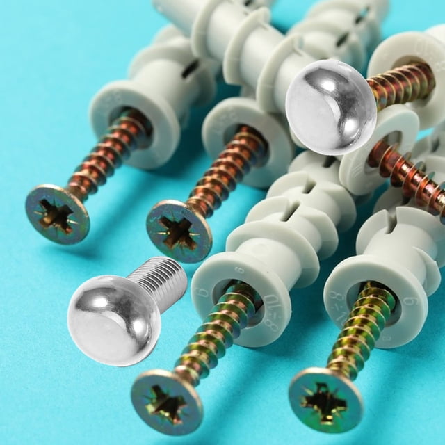 ETHZZLE 8Pcs Decorative Screw Caps for Wood Metal Hardware Plated Silver Curved Design Fasteners
