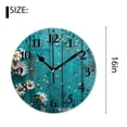 thumbnail image 2 of 16 Inch Wall Clock Battery Operated Silent Clock Decorative for Office, Kitchen, Outdoor, Living Room，Daisy Flower on Blue Wooden Exquisite, 2 of 4
