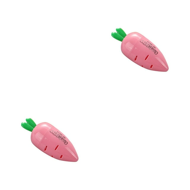 Baohd Cartoon Carrot Pencil Sharpener Cute Hand Rotating Portable Mini Home Office Study Stationery Gifts Kids Color Random 1 2Set