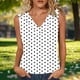 thumbnail image 5 of Mujeres sin mangas Tops verano no posicionado impresión rayas cuello en V blusa casual Mujeres cuello en V Tops de verano, 5 of 6