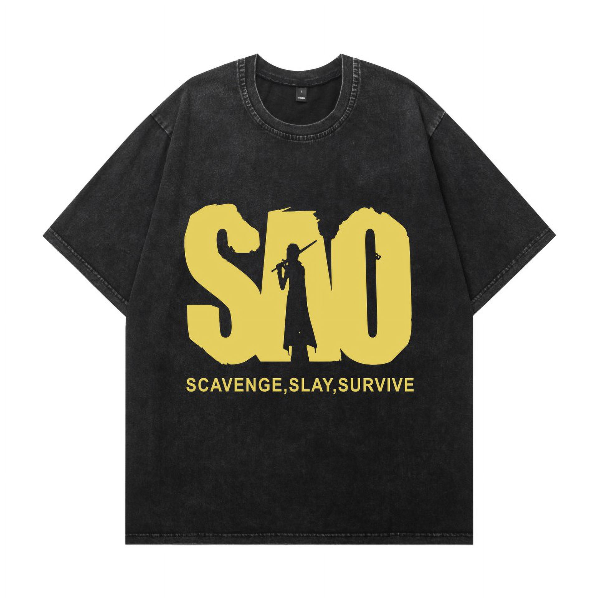 トップス Sao THNCLZX Washed vintage Sword Art Online SAO cotton T-shirt