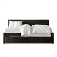 thumbnail image 5 of Castle Place Plush Corduroy Velvet Upholstered Twin Daybed with Trundle, Brown, 5 of 7