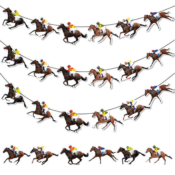 Horse Racing Party Decorations 20x14 cm Paper Banner for Birthday Baby Shower Wedding