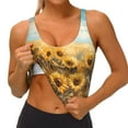 thumbnail image 3 of Picia Sunflower Field Bliss Sports Bra for Women,Padded Strappy Sports Bras Medium Support Yoga Bra with Removable Cups,Running Yoga Bra-Small, 3 of 9