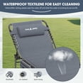 thumbnail image 3 of MRUAKA Outdoor Folding Chaise Lounge Chair , Heavy-Duty Portable Sun Lounger with 4 Adjustable Positions & Removable Pillow,  Patio Beach Chair for Backyard, Poolside, Camping, Light Grey, 3 of 9