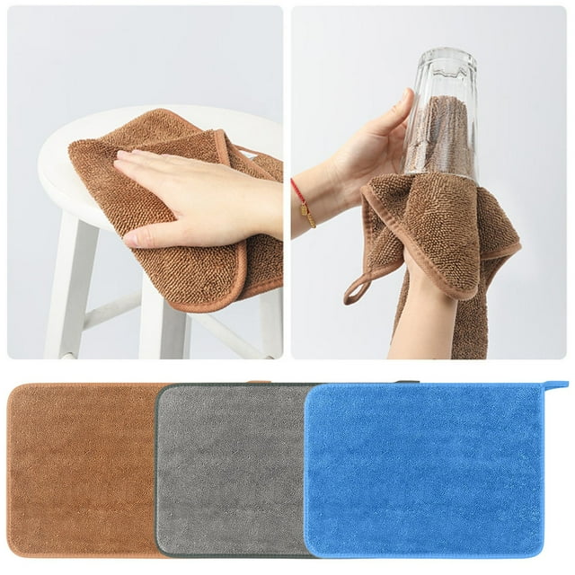 Fufafayo 3Pcs Cleaning Towel Cloth For Kitchen And Bathroom, Thick And Highly Absorbent Microfiber Towel For Car Windows And Household Cleaning, Lint-Free And Reusable Cleaning Rag For Housekeeping