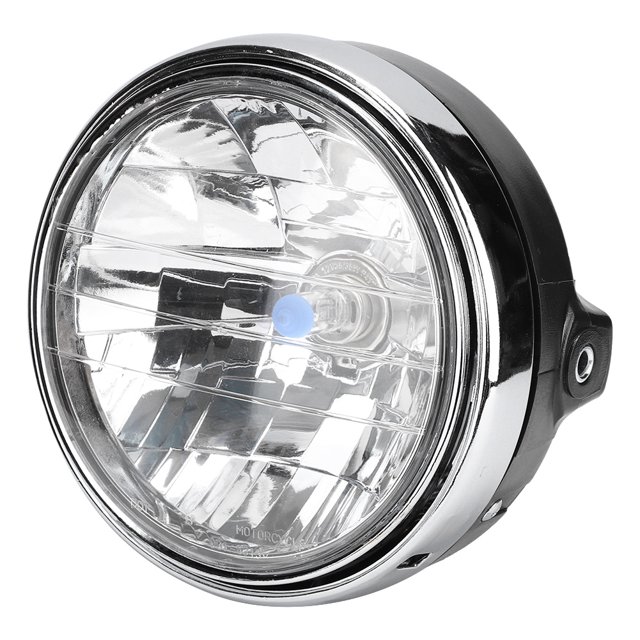 Motorcycle Front Light, Universal Black Shell Motorcycle Headlamp Retro High Transmittance Clear Lens Replacement For CB750 900 1000 1300 For Repair