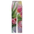 thumbnail image 5 of Pink Tulip Bouquet Art Print Winter Female Pants Flannel High Waist Women Pants Lady Warm Straight Leg Plush Trousers, 5 of 7