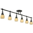 thumbnail image 5 of Pro Track Elm Park 6-Head Ceiling Track Light Fixture Kit Spot Light Brown Bronze Finish Amber Glass Western Kitchen 57 1/2" Wide, 5 of 9