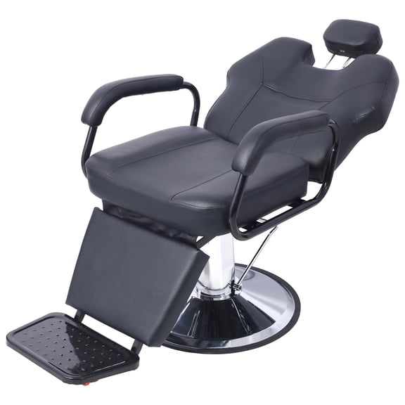 Ergonomic Design Black Adjustable Height & Recline Artist Hand All Purpose Barber Chair Salon Furniture
