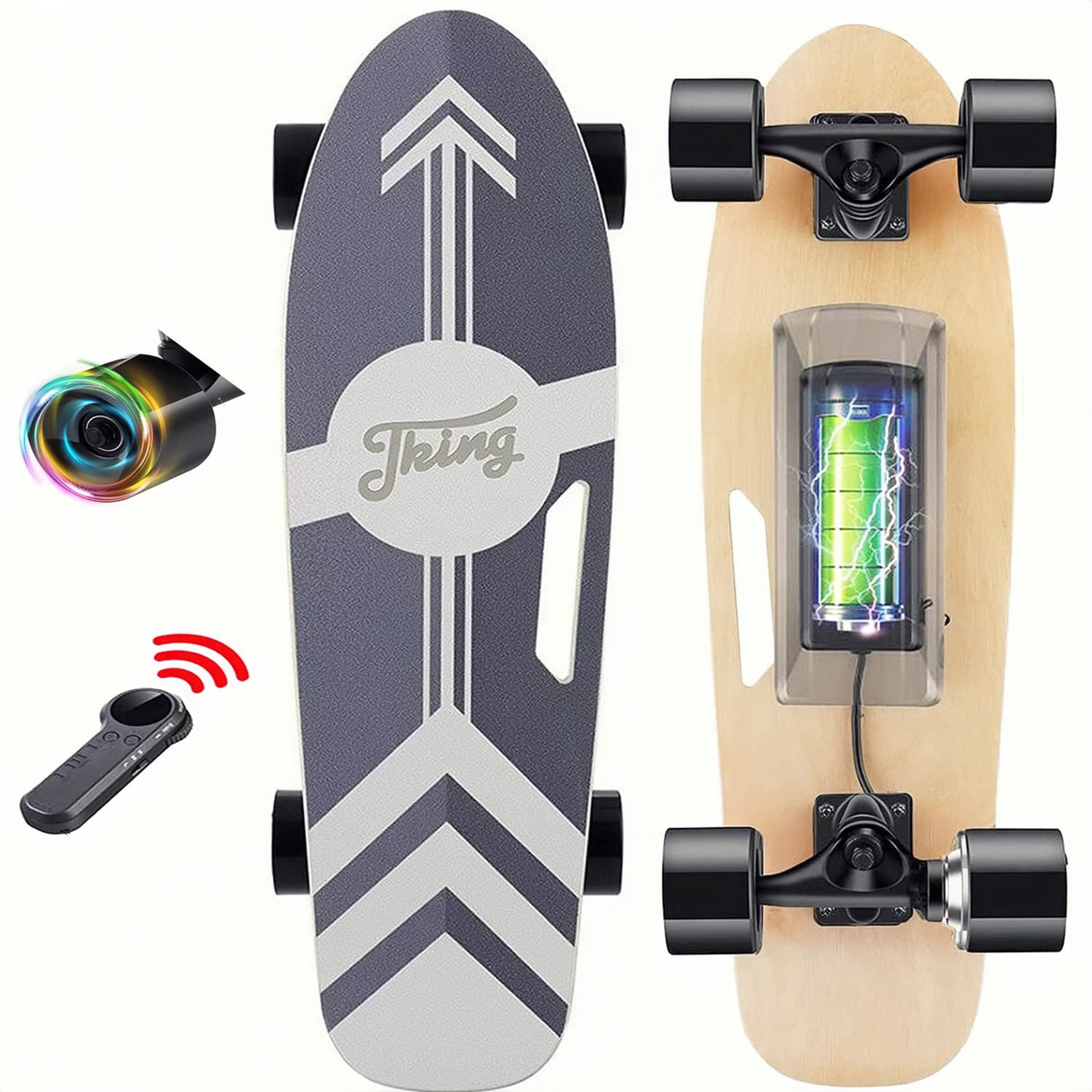 E-Skateboard 350W Elektro Skateboard E-board 20km/h Longboard mit Fernbedienung 