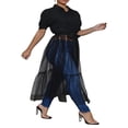 thumbnail image 3 of Robe Style Chemise pour Femmes Manches Courtes Couleur Unie Col Rabattu Patchwork Taille Robe Décontractée Simple une-Pièce Vêtements, 3 of 5