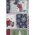 thumbnail image 3 of Winter Wonder Lane Vinyl Tablecloth PEVA Flannel Backed, Christmas Patchwork Print  52" x 90", 3 of 6