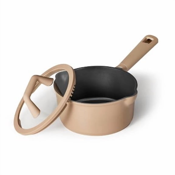 2qt Nonstick Sauce Pan with Lid Taupe