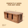thumbnail image 4 of Caja organizadora de cables de madera de mango Luxe Designs, 4 of 9
