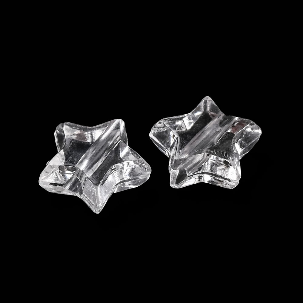Transparent Acrylic Beads Star Clear 9x10x4mm Hole: 1.6mm about 3125pcs/500g 500gs
