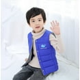 thumbnail image 4 of Staki Weighted Vest for Kids Toddler Vest for Boy, Sleeveless Fleece Vest Fall Winter Button Down Waistcoat Outerwear(Blue,6-8 Years), 4 of 5