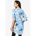 thumbnail image 4 of Roaman's Women's Plus Size Floral Y-Neck Pintuck Tunic – Adjustable Long Sleeve Button-Front, Relaxed Shirt Style, 4 of 5