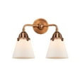thumbnail image 4 of Innovations Lighting  Nouveau 2 Cone - 2 Light 14" Bath Vanity Light Antique Copper/Matte White, 4 of 5