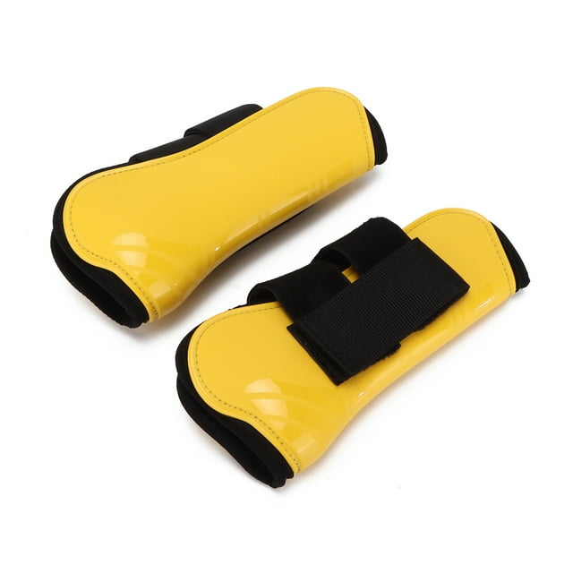 Bottes de Jambe de Cheval Réglables, Bottes de Protection Molles et Confortables pour Sabots de Cheval Ne Glissent Pas Protègent la Jambe du Cheval Beau Travail pour le Saut de Cheval Jaune