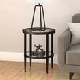 thumbnail image 2 of Henn&Hart 20" Blackened Bronze Metal/Glass Side Table, 2 of 7