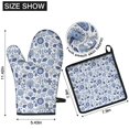 thumbnail image 6 of Pioneer Flower Floral Print Pattern 2-Pack Oven Mitts Set, Heat Resistant Kitchen Gloves, 7.7" X 12", 6 of 6